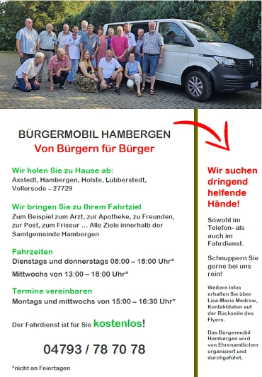 Bürgermobil&nbsp;&copy;&nbsp;Samtgemeinde Hambergen